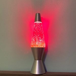 14.5 inch pink glittery lava lamp